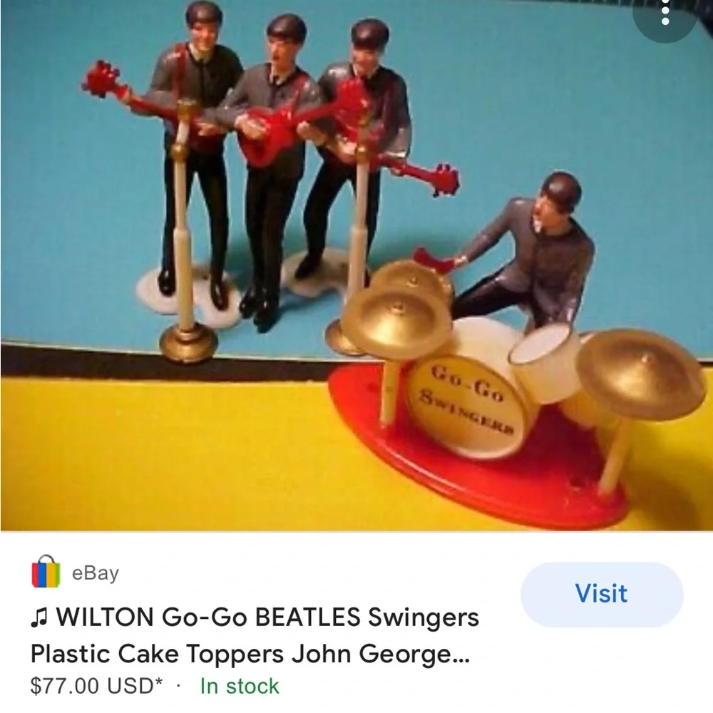 Vintage 60’s WILTON Go-Go BEATLES Swingers Plastic Cake Toppers
